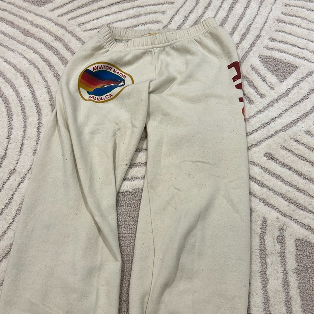 White/Cream Aviator Nation Sweatpants